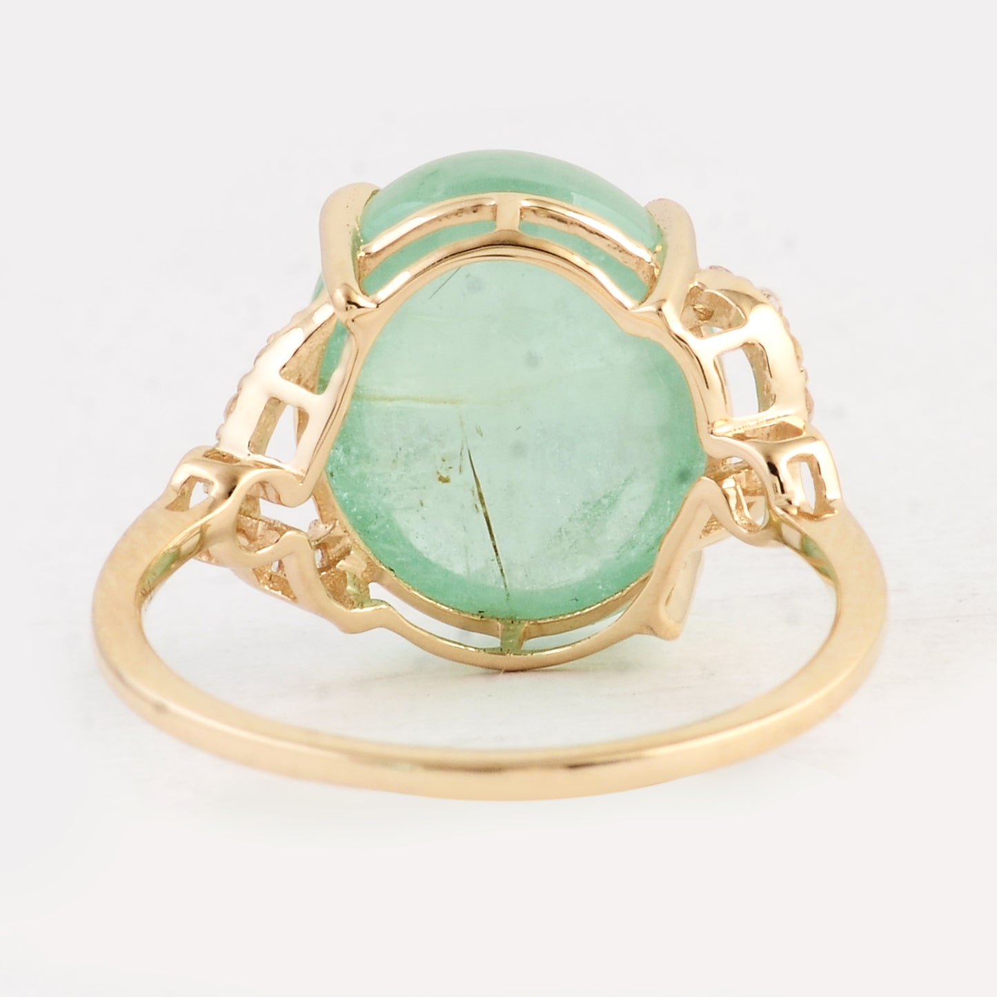 8.55 Ct Oval Emerald 14K Gold Ring