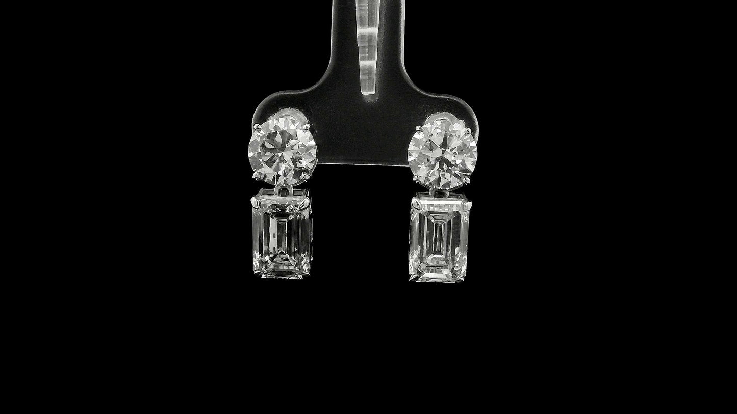 7.06 Carats Lab Grown Diamond 14K Gold Earrings