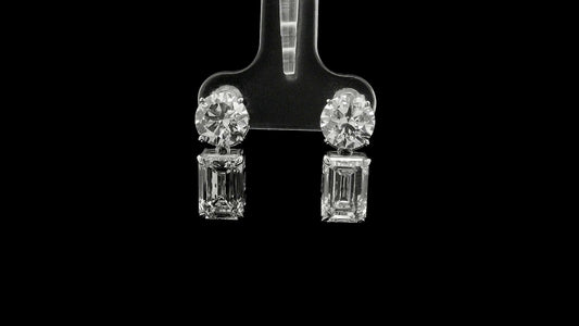 7.06 Carats Lab Grown Diamond 14K Gold Earrings