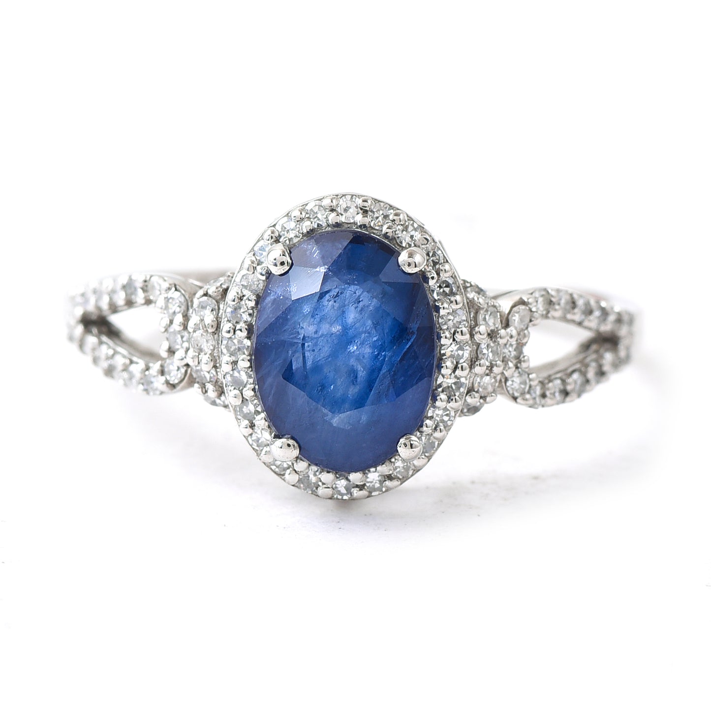 2.86 Ct Oval Mixed Cut Natural Sapphire 950 Platinum Ring