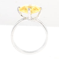 6.51 Ct Created Citrine 925 Sterling Silver Ring