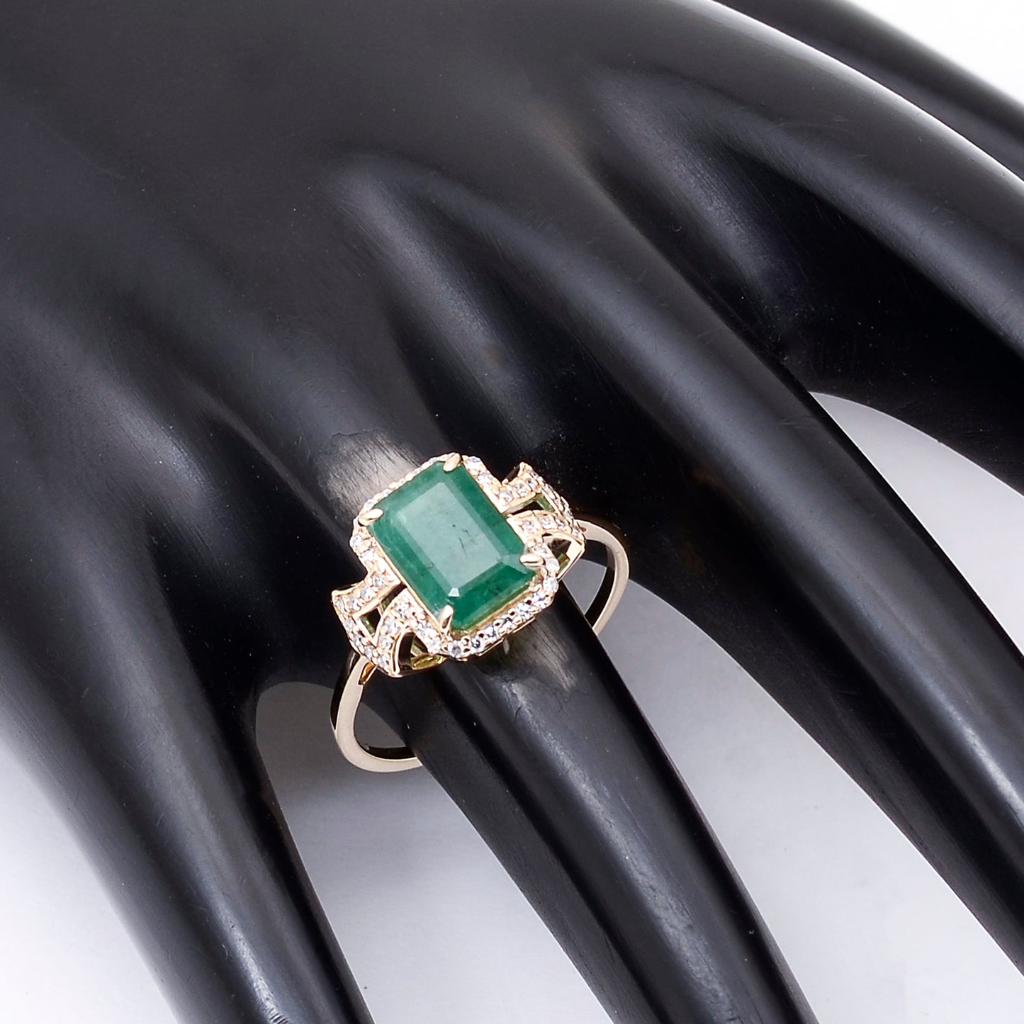 2.40 Ct Octagon Natural Emerald 14K Gold Ring