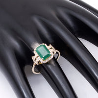 2.40 Ct Octagon Natural Emerald 14K Gold Ring