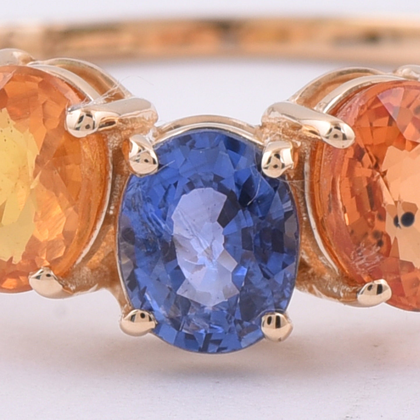 2.01 Ct Oval Natural Multi-Coloured Sapphire 14K Gold Ring