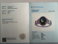 2.94 Ct Oval Mixed Cut Natural Bi-Coloured Sapphire 950 Platinum Ring