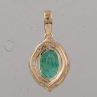 1.25 Ct Oval Emerald 9K Gold Pendant