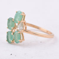 1.01 Ct Oval Natural Emerald 14K Gold Ring