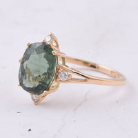 2.89 Ct Cushion Natural Apatite 14K Gold Ring