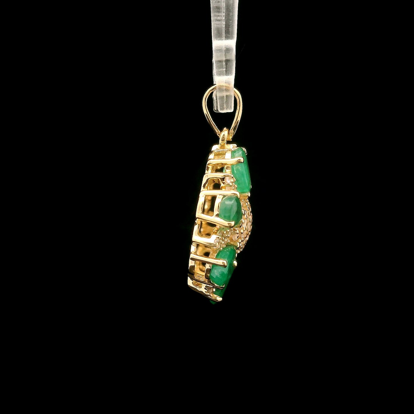 1.89 Ct Pear Emerald 14K Gold Pendant