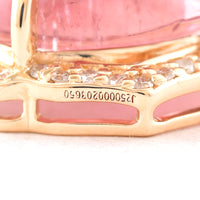 6.10 Ct Cushion Cabochon Cut Natural Pink Tourmaline 14K Gold Pendant