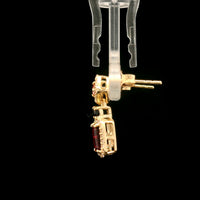 1.86 Ct Octagon Rubellite 14K Gold Earrings