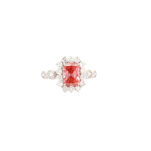 1.84 Carats Pink Lab Grown Diamond 14K Gold Ring