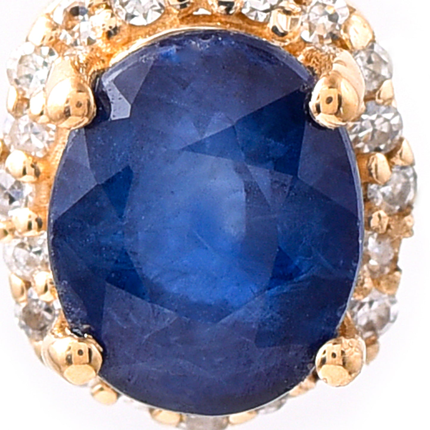1.23 Ct Oval Mixed Cut Natural Sapphire 14K Gold Pendant