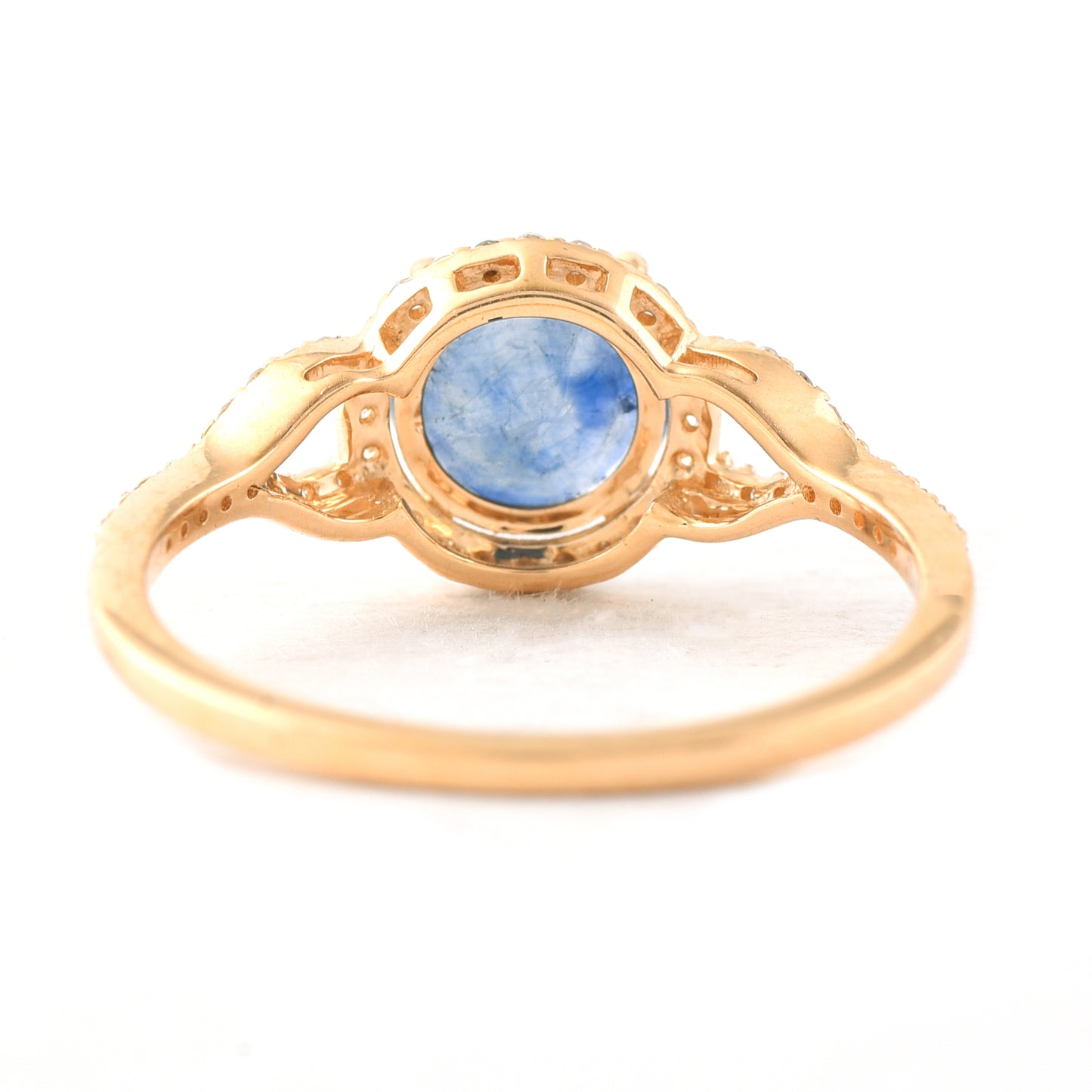 1.67 Ct Round Mixed Cut Natural Sapphire 14K Gold Ring