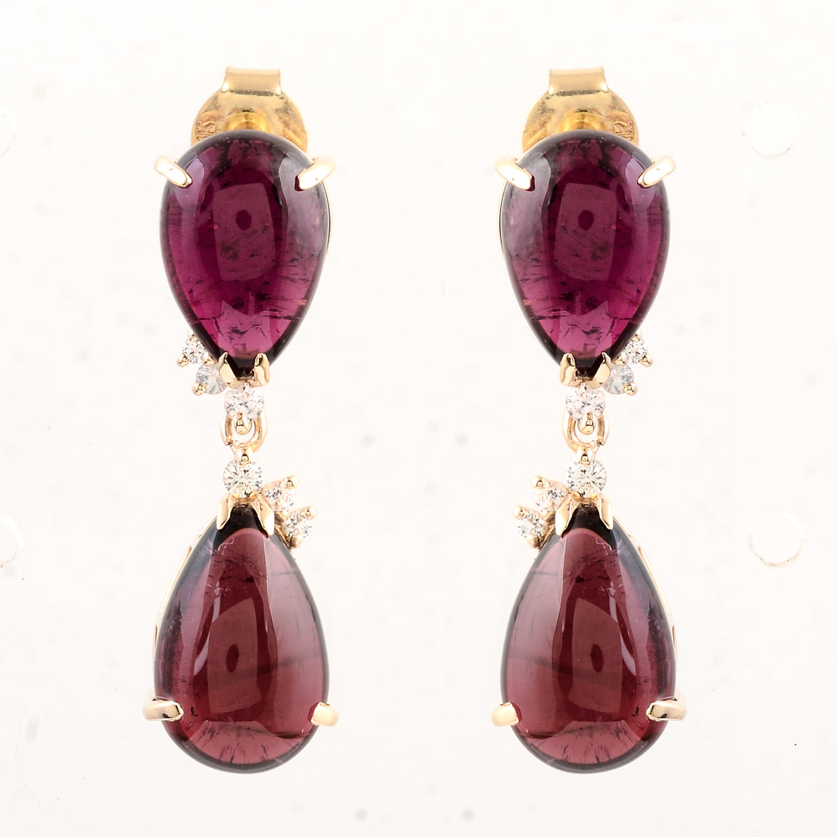 14.45 Ct Pear Tourmaline 14K Gold Earrings
