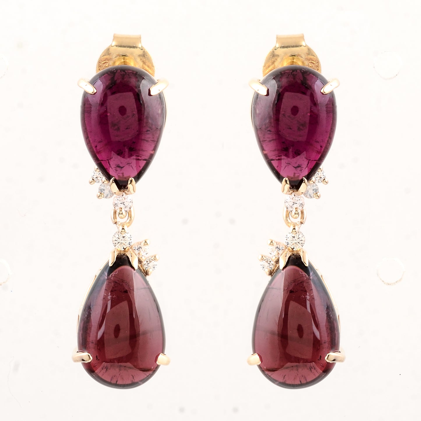 14.45 Ct Pear Tourmaline 14K Gold Earrings