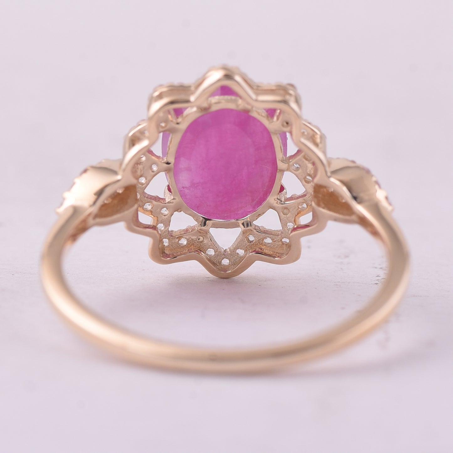 2.58 Ct Oval Ruby 9K Gold Ring
