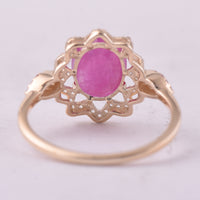 2.58 Ct Oval Ruby 9K Gold Ring