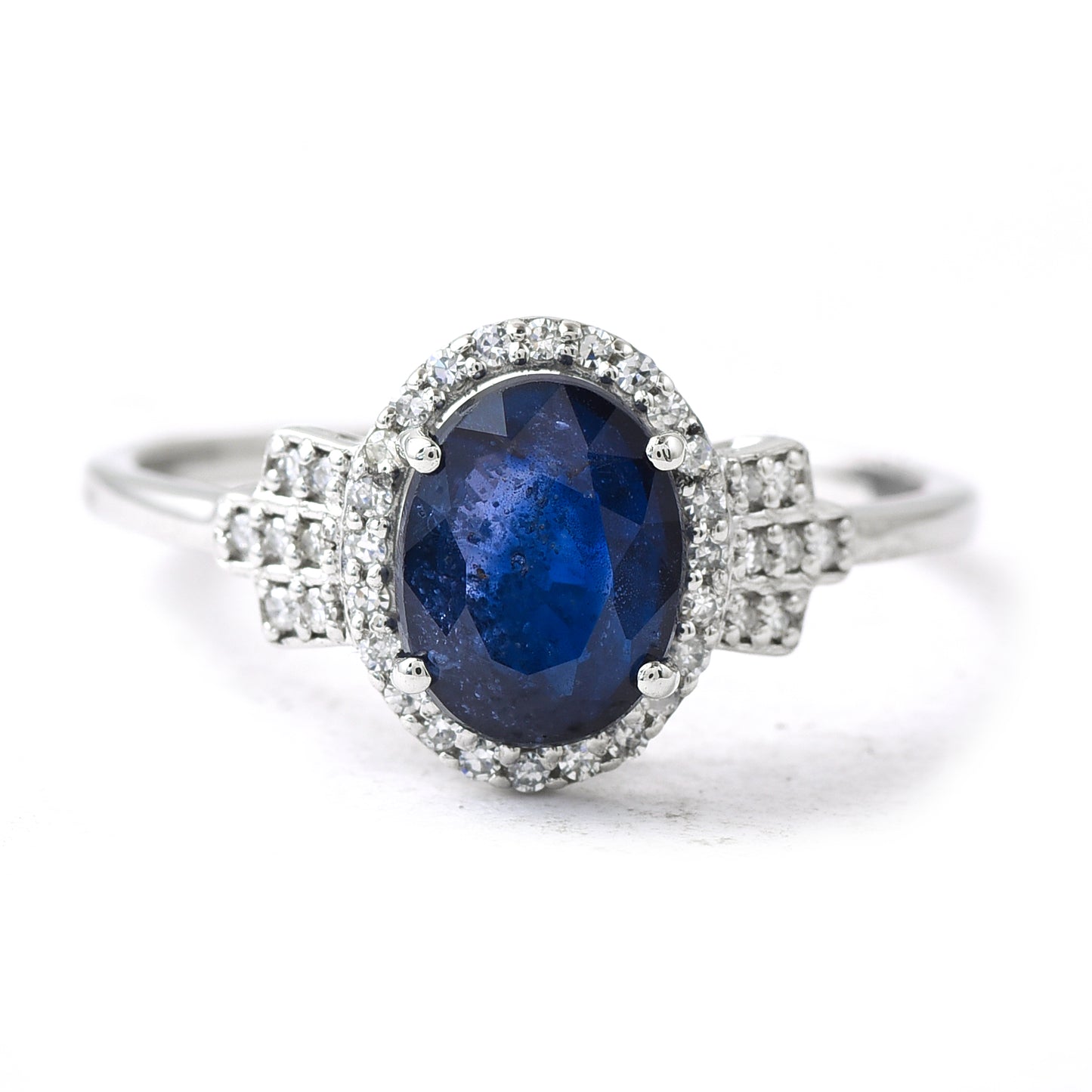 2.71 Ct Oval Mixed Cut Natural Sapphire 950 Platinum Ring