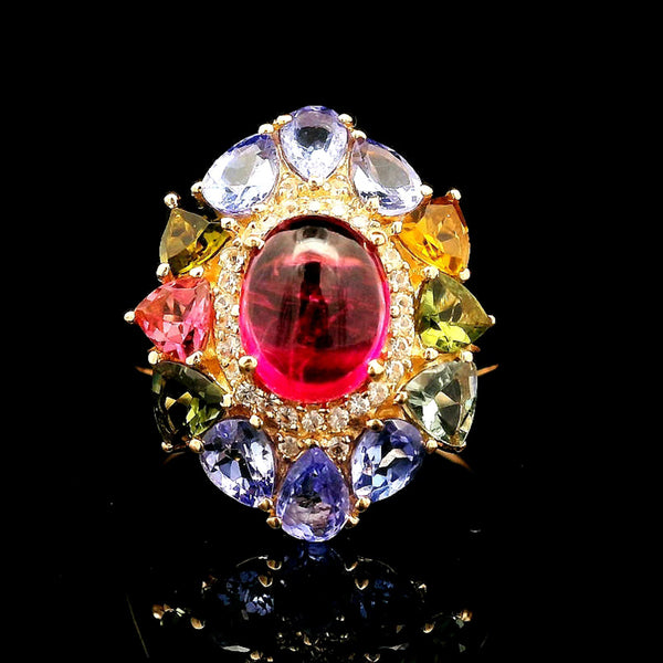 3.33 Ct Oval Tourmaline 14K Gold Ring