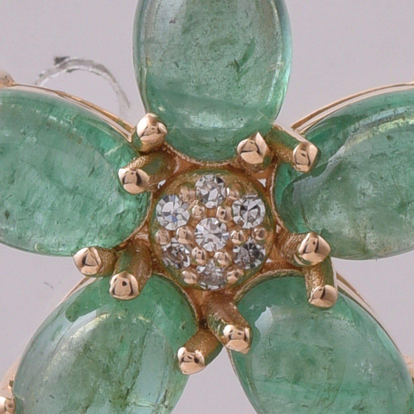 2.47 Ct Oval Cabochon Cut Natural Emerald 14K Gold Pendant
