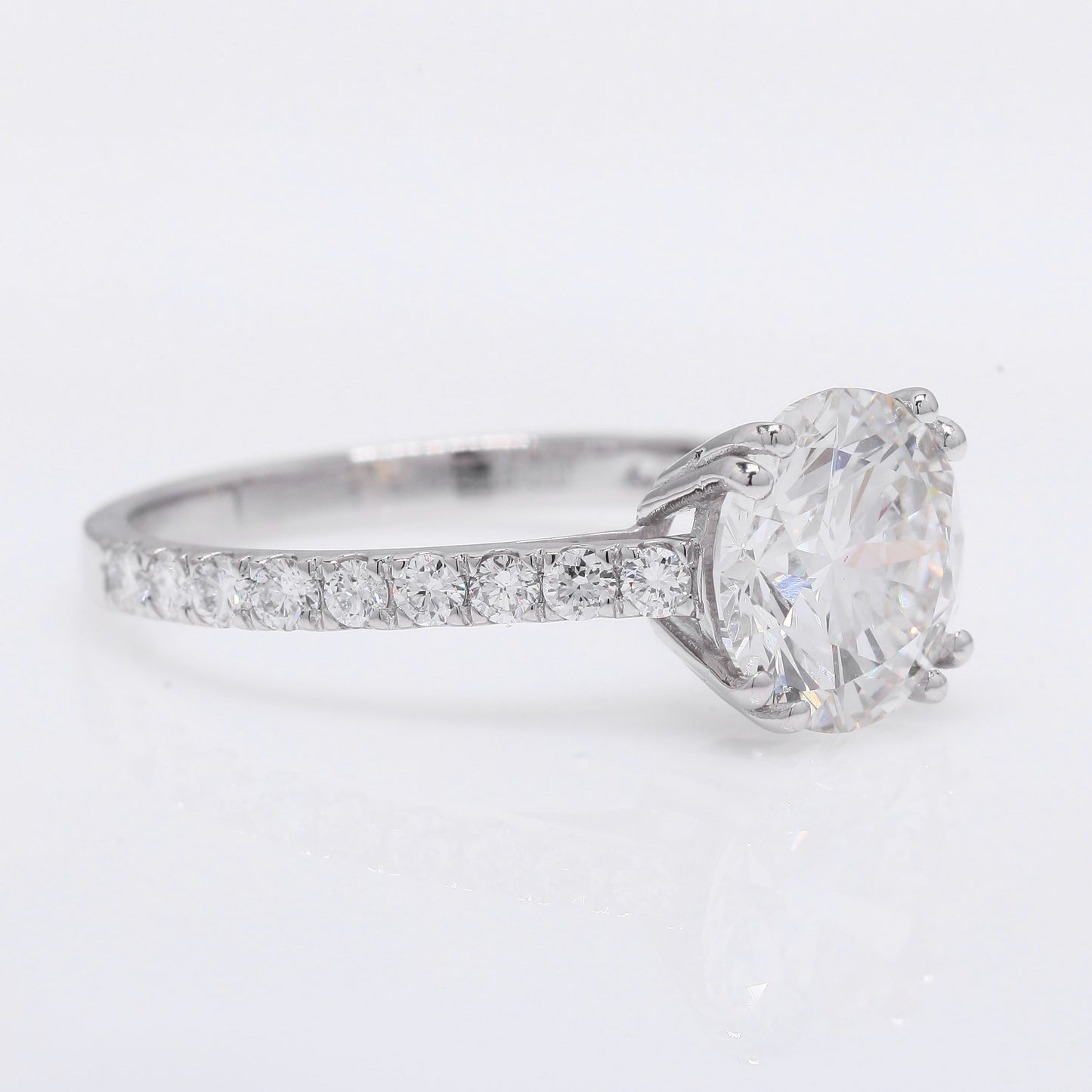 2.77 Ct Round Brilliant Lab Grown Diamond 950 Platinum Ring