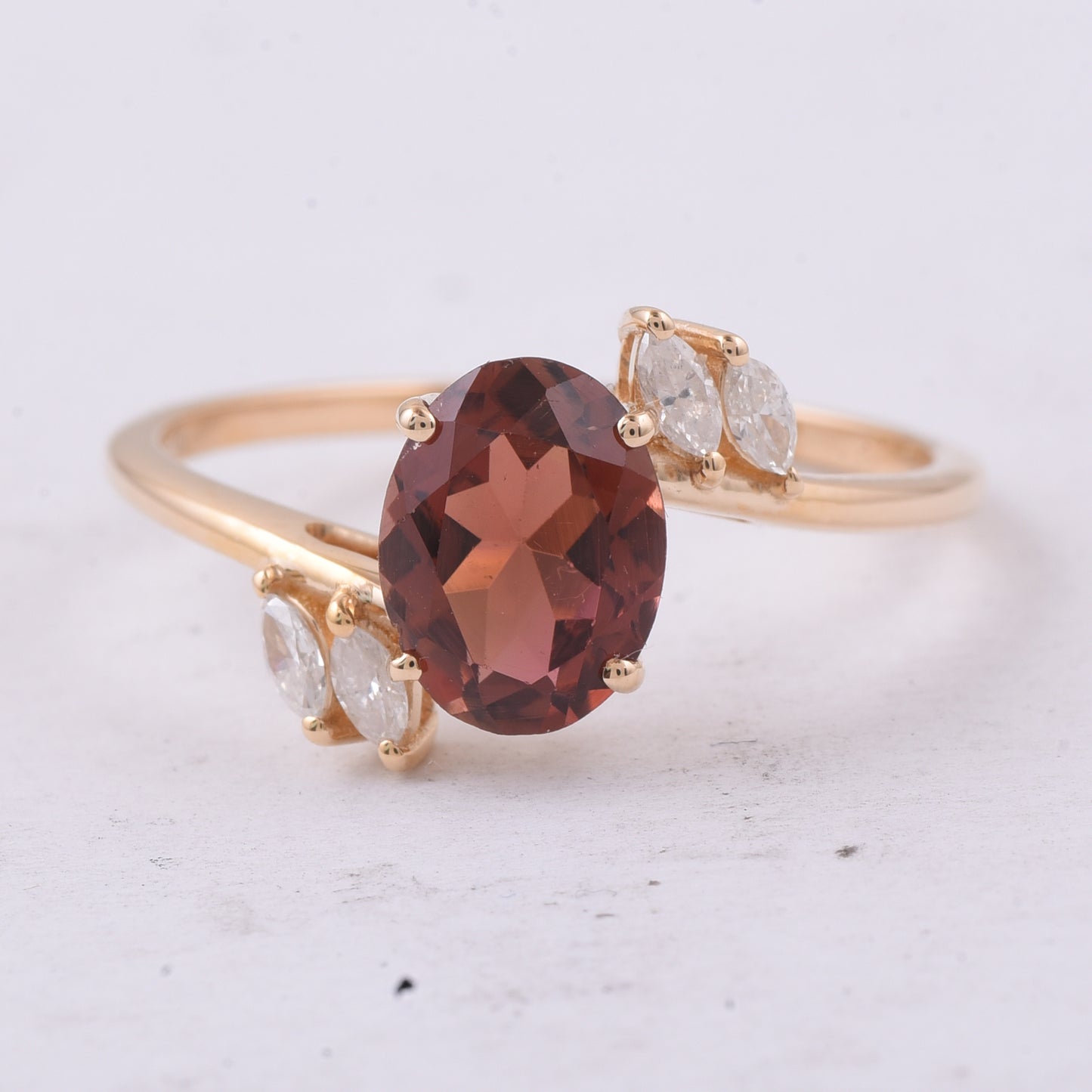 1.34 Ct Oval Natural Tourmaline 14K Gold Ring