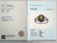 2.40 Ct Oval Mixed Cut Natural Green Sapphire 950 Platinum Ring
