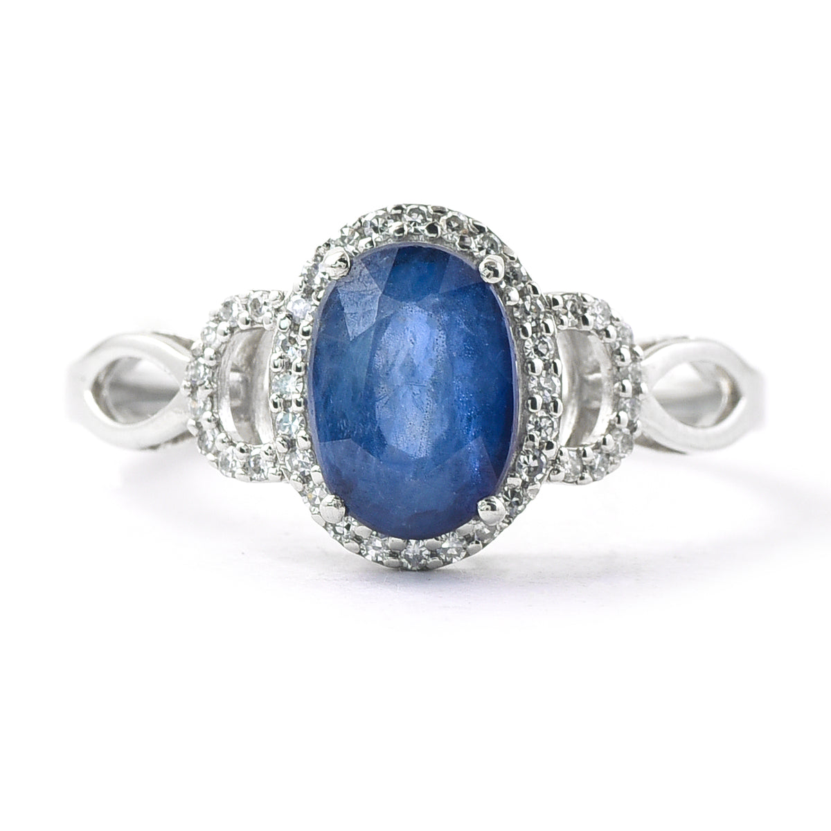 1.90 Ct Oval Mixed Cut Natural Sapphire 950 Platinum Ring
