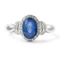 1.90 Ct Oval Mixed Cut Natural Sapphire 950 Platinum Ring