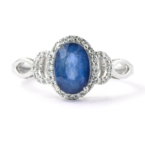 1.90 Ct Oval Mixed Cut Natural Sapphire 950 Platinum Ring