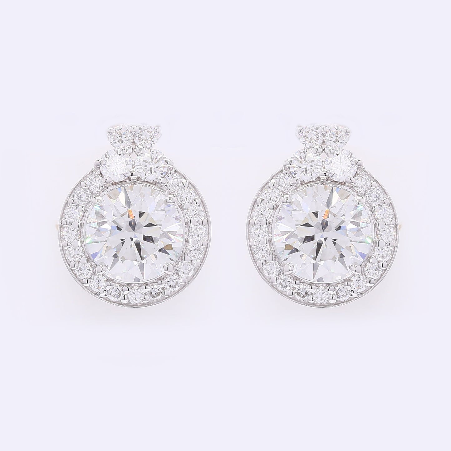 3.78 Carats Lab Grown Diamond 14K Gold Earrings