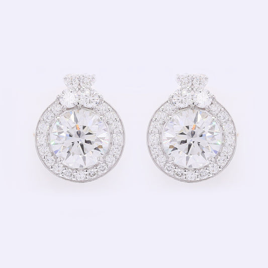3.78 Carats Lab Grown Diamond 14K Gold Earrings