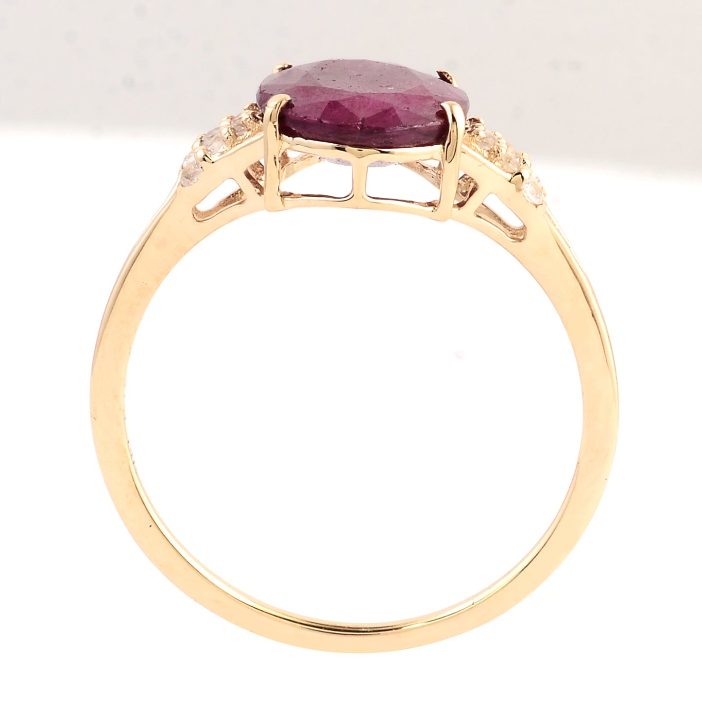 2.80 Ct Oval Ruby 14K Gold Ring