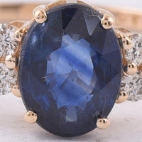 1.68 Ct Oval Natural Sapphire 14K Gold Ring