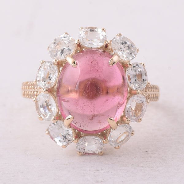 8.10 Ct Oval Tourmaline 9K Gold Ring