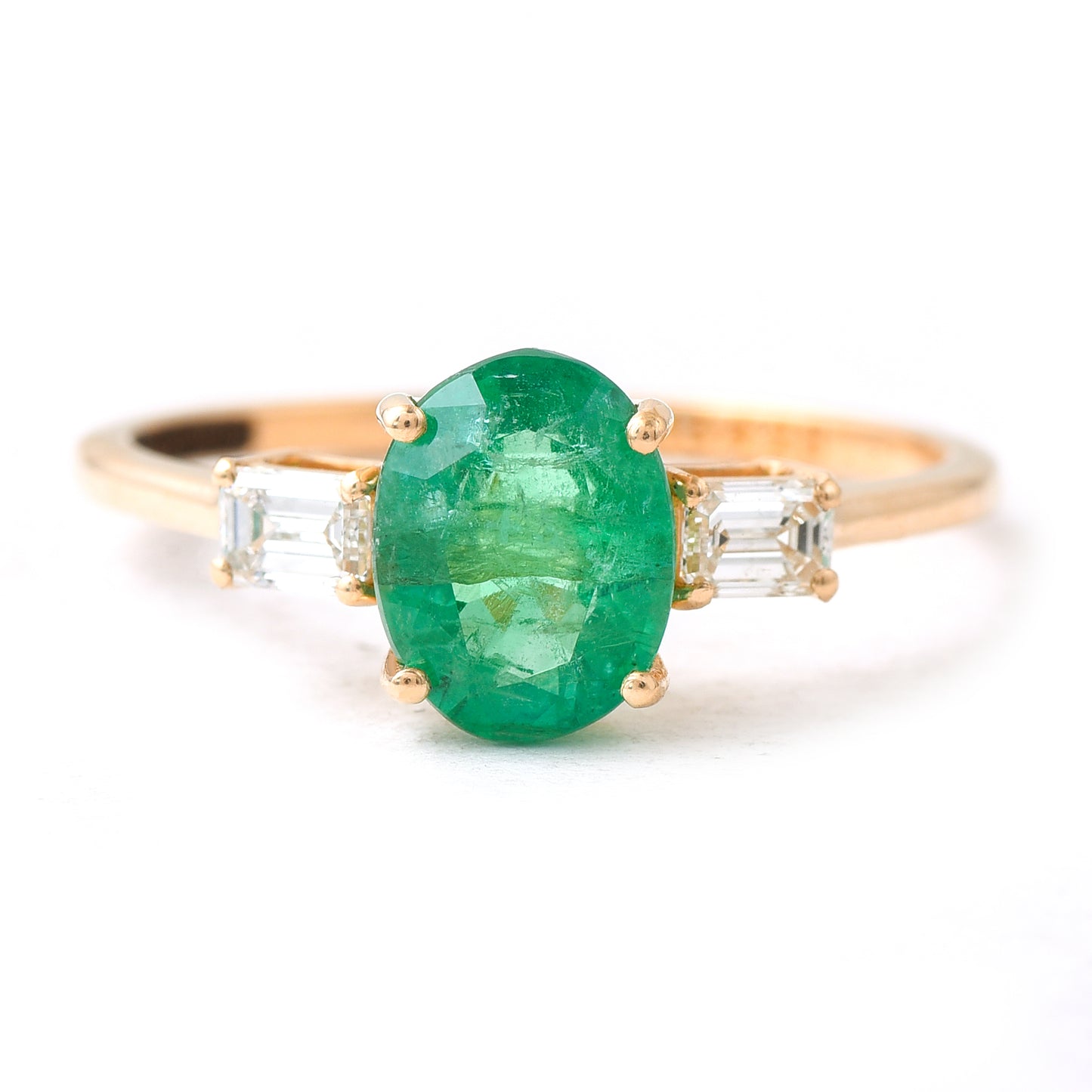 1.54 Ct Oval Emerald 14K Gold Ring