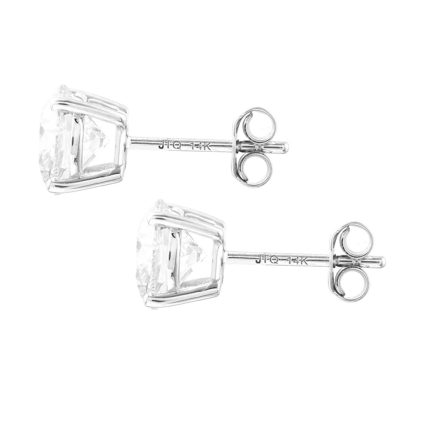 4.07 Carats Lab Grown Diamond 14K Gold Earrings