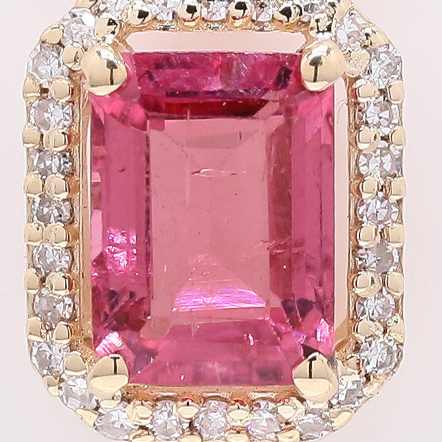 1.12 Ct Octagon Step Cut Natural Tourmaline 14K Gold Pendant