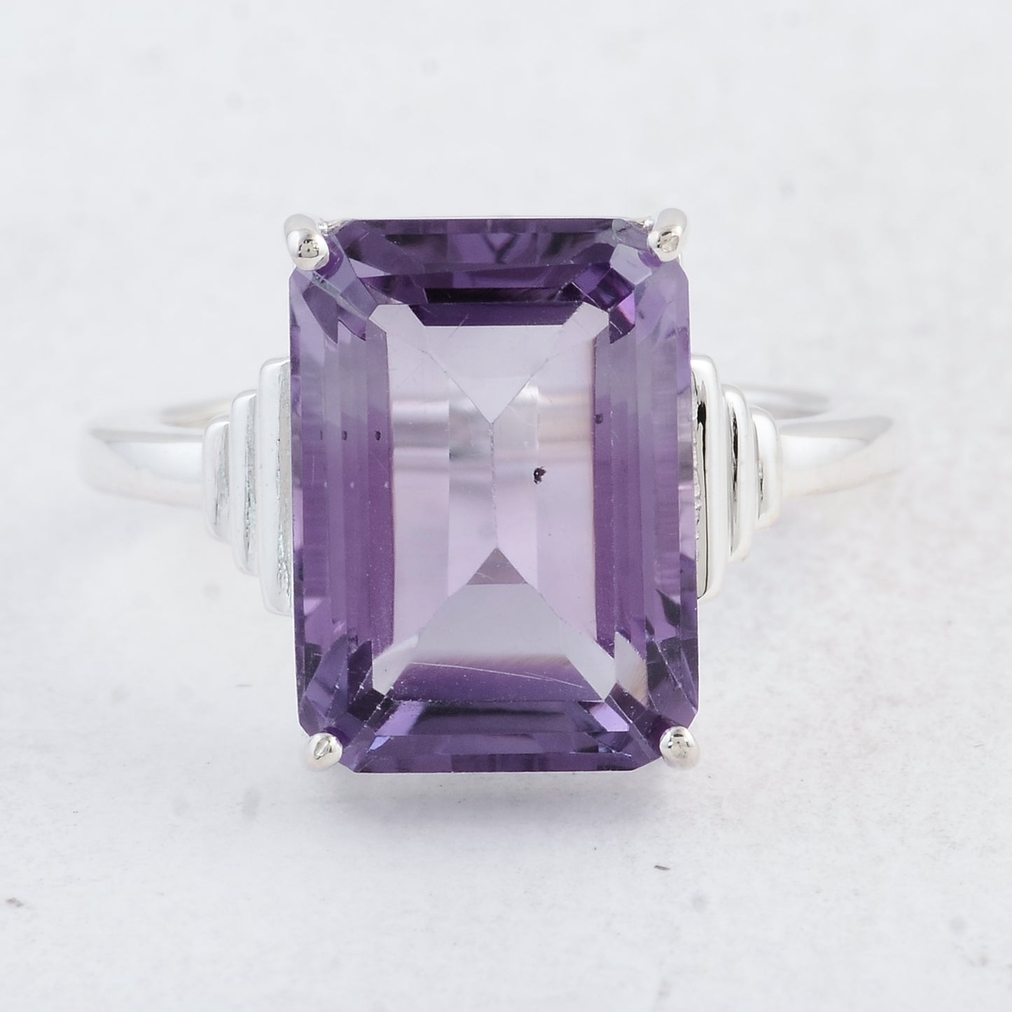 7.20 Ct Octagon Amethyst 925 Sterling Silver Ring