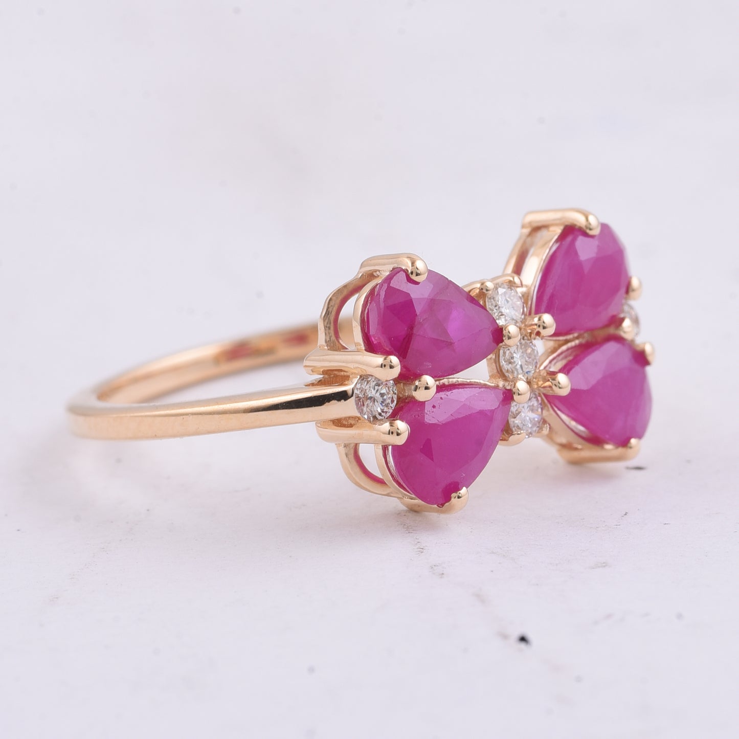 2.26 Ct Pear Natural Ruby 14K Gold Ring