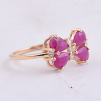 2.26 Ct Pear Natural Ruby 14K Gold Ring
