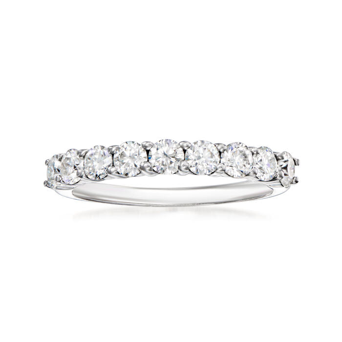 0.90 ct. t.w. Moissanite Ring in Sterling Silver Size 8