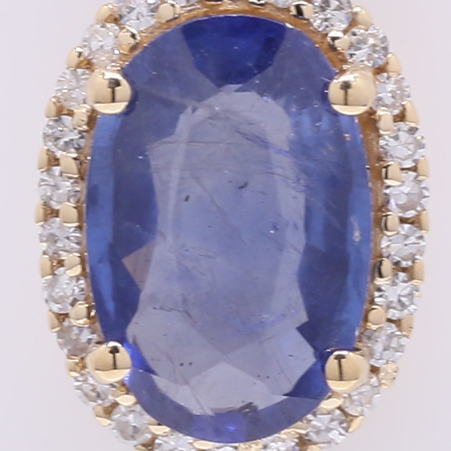 1.44 Ct Oval Mixed Cut Natural Sapphire 14K Gold Pendant