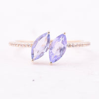 0.93 Ct Marquise Tanzanite 9K Gold Ring
