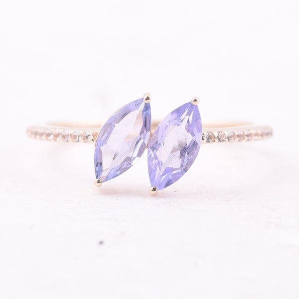 0.93 Ct Marquise Tanzanite 9K Gold Ring