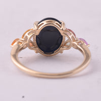 5.74 Ct Oval Sapphire 9K Gold Ring