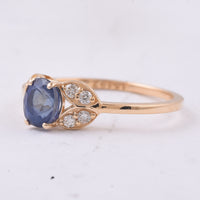1.29 Ct Oval Natural Sapphire 14K Gold Ring