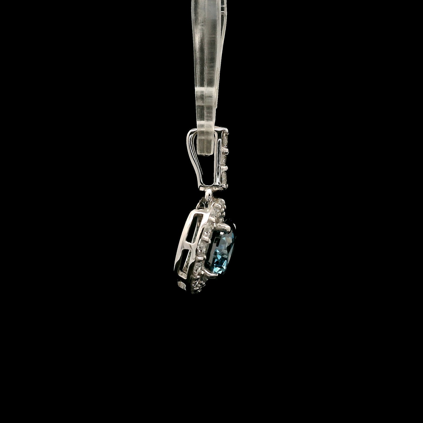 1.70 Carats Blue Lab Grown Diamond 14K Gold Pendant