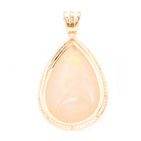 19.95 Ct Pear Natural Opal 14K Gold Pendant